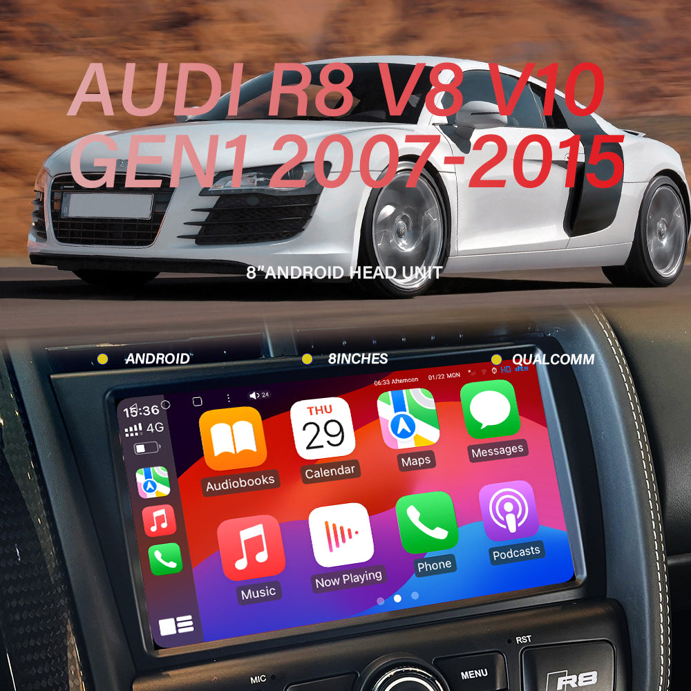 Audi R8 V8 V10 Gen1 2007-2015 New Android 13 Head Unit Touch Screen with CarPlay