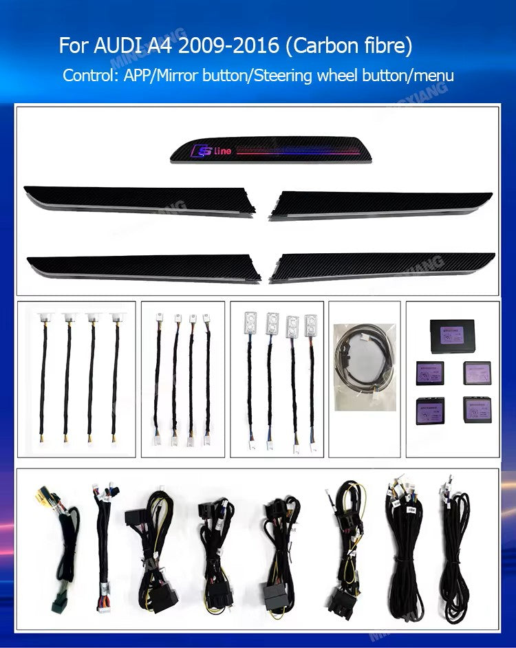 Audi A4 B8 2009-2016 Dynamic Ambient Lighting & Carbon Fiber Kit