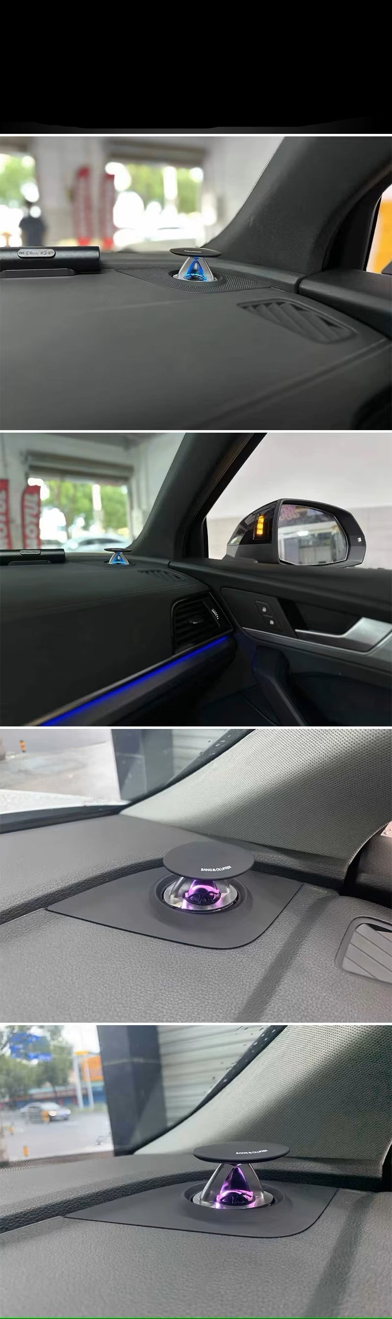 AudiGear Powered Telescopic Hidden Car Audio Front Tweeters with Ambient Light for Audi A4 B8 B9 S4 A6 C7 S6 A7 S7 A5 S5 Q5 Q7 A8 models