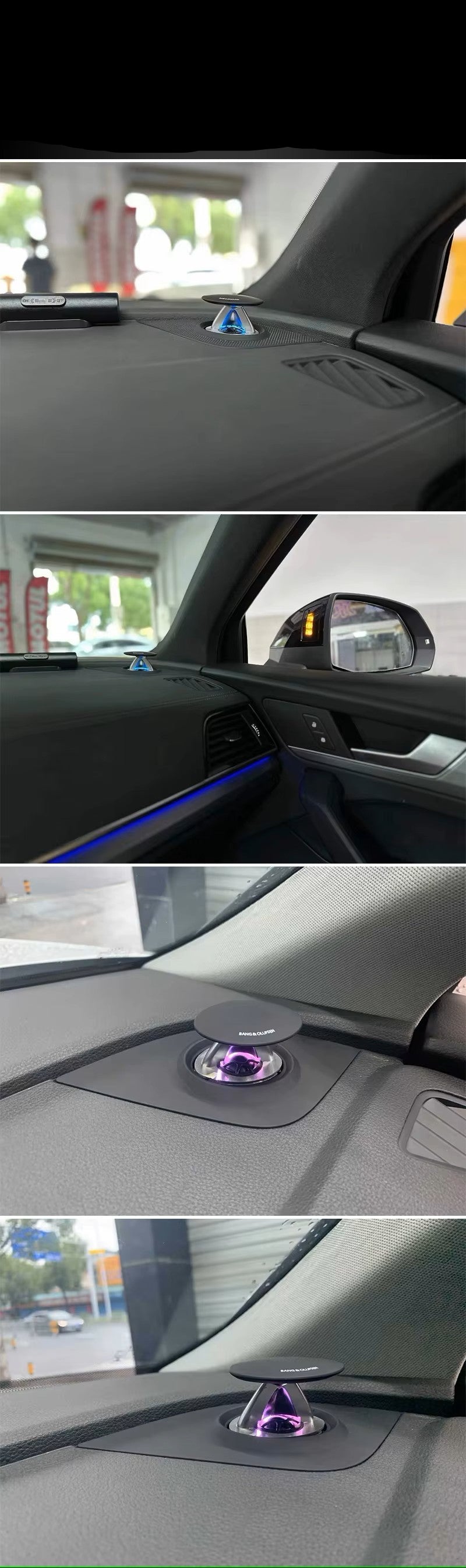 AudiGear Powered Telescopic Hidden Car Audio Front Tweeters with Ambient Light for Audi A4 B8 B9 S4 A6 C7 S6 A7 S7 A5 S5 Q5 Q7 A8 models
