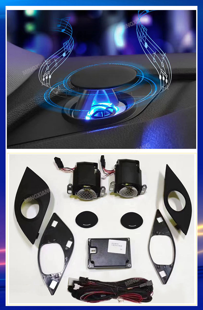 AudiGear Powered Telescopic Hidden Car Audio Front Tweeters with Ambient Light for Audi A4 B8 B9 S4 A6 C7 S6 A7 S7 A5 S5 Q5 Q7 A8 models