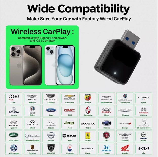 AudiGear CarPlay Android Wireless Mini USB Adapter