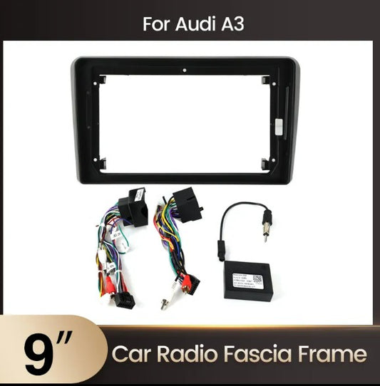 Audi OEM to Aftermarket Radio Installation Frame Kit with Wire Harness