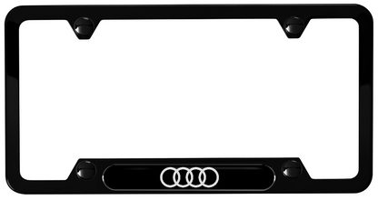 AudiGear Black Aluminum Audi Rings Logo License Plate Frame 2-Pack