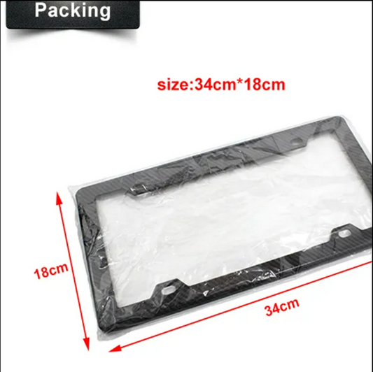 AudiGear Carbon Fiber License Plate Frame with German Flag emblem