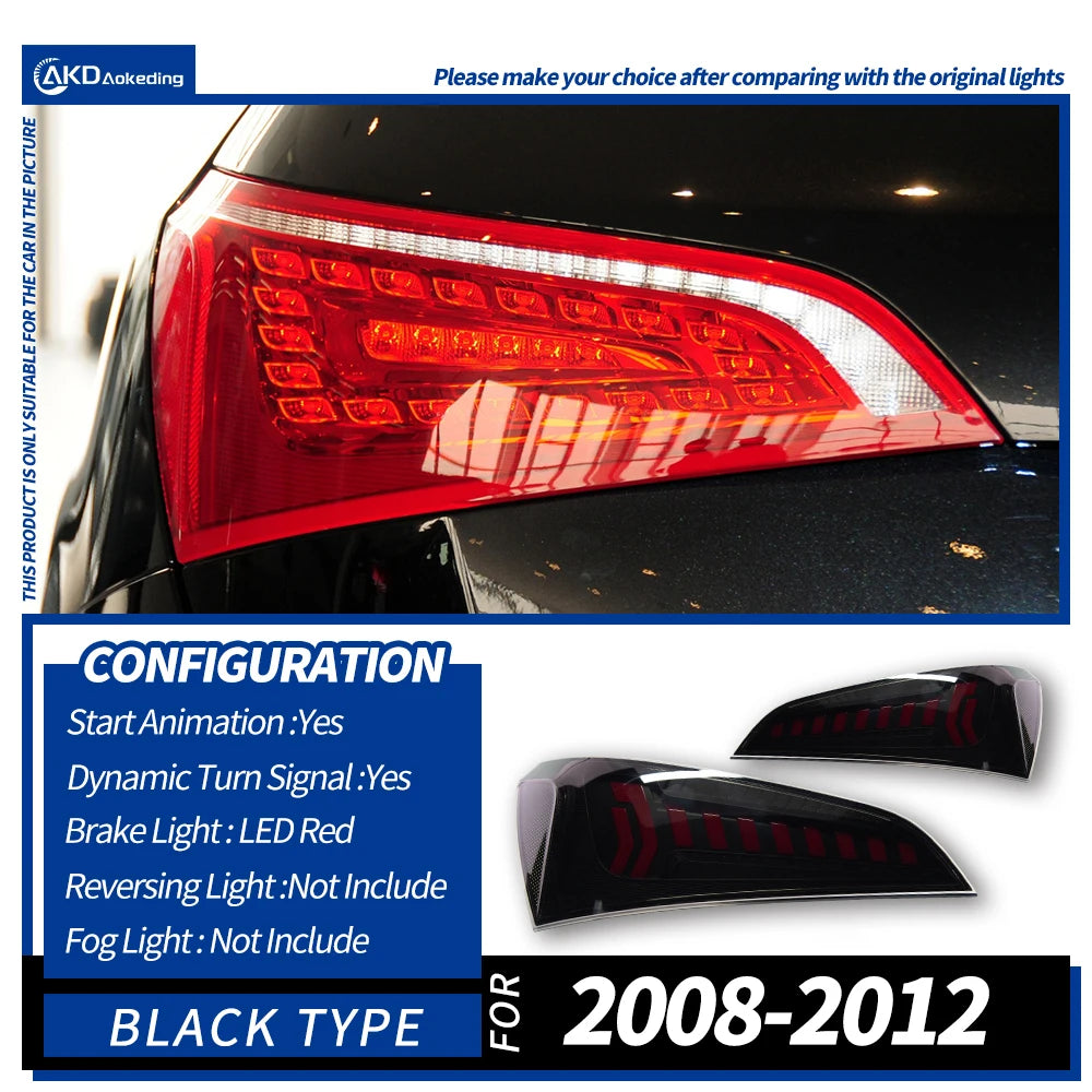 For Audi Q5 Led Tail Light Taillights 2008-2018 Dynamic Signal Animation Rear Lamp Stop Brake Reverse Automotive Accessories
